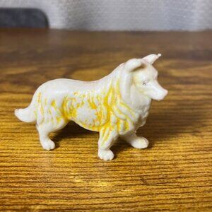 Rare 1950's Shepard Dog Figurine/Toy Made in Hong Kong 1.25" Hard Plastic‎